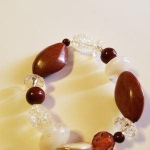 Cream and Brown Bracelet
